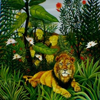 --Jungle. Exotic lanscape#7--oil on canvas80x80cm. Original