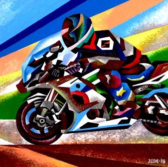 composition--The motorcyclist--oil on canvas 60x60cm.-2008 Original