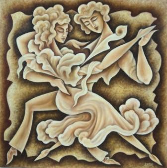 --Tango--acrylic on canvas 70x70 cm.