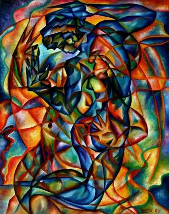 composition--Space dance--oil on canvas 100x80cm.-2005. original