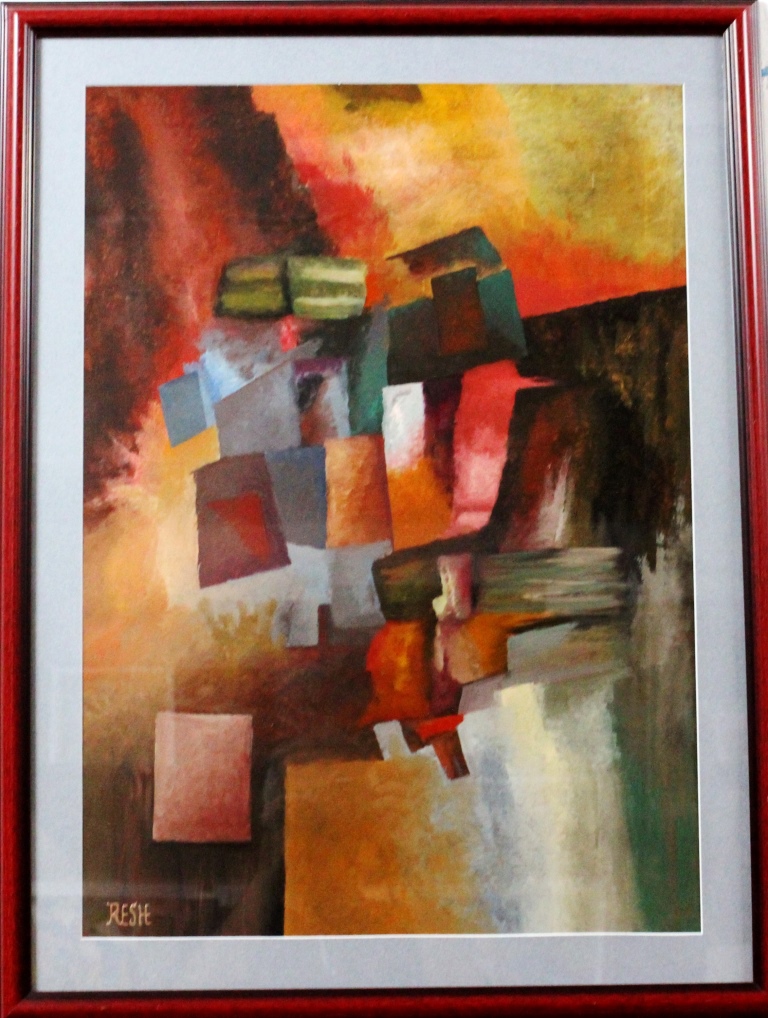 Abstract composition #4--oil on paper 70x50cm.